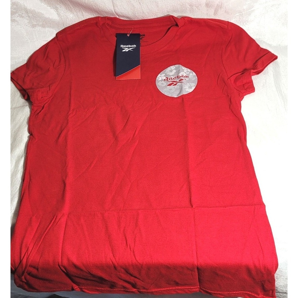 Reebok Logo Women's Short Sleeve T-Shirt - Classic Red -‎ Size XS